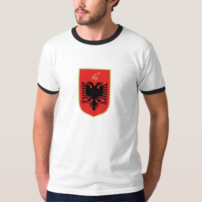Casaco albanês de armas T-Shirt (Frente)