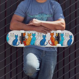 Casaco Colorido de skate para amantes de gato