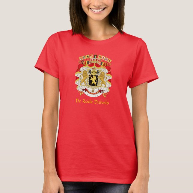 Casaco da Bélgica de Arms De Rode Duivels T-Shirt (Frente)