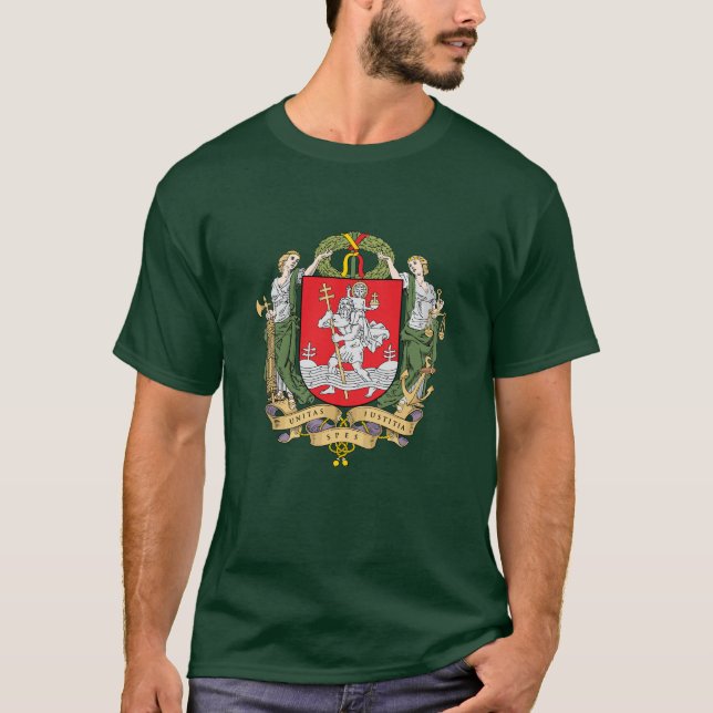 Casaco de armas de Vilnius, T-Shirt da Lituânia (Frente)