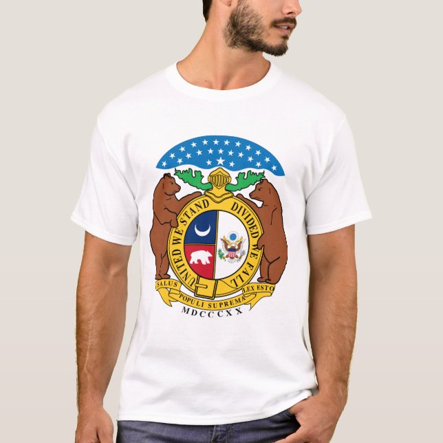Casaco de armas do Missouri, camiseta americana (Frente)