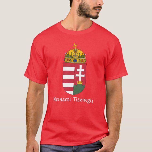 CASACO de Braços VERMELHA Nemzeti Tizenegy T-Shirt (Frente)