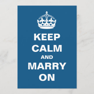 Casado e Calma Azul nas Convites de Casamento