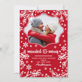 Casado e Feliz. Cartões de foto de Natal