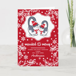 Casado e Feliz. Cartões de Natal Engraçados