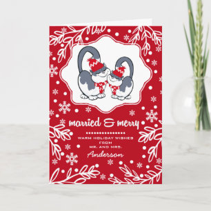 Casado e Feliz. Cartões de Natal Engraçados