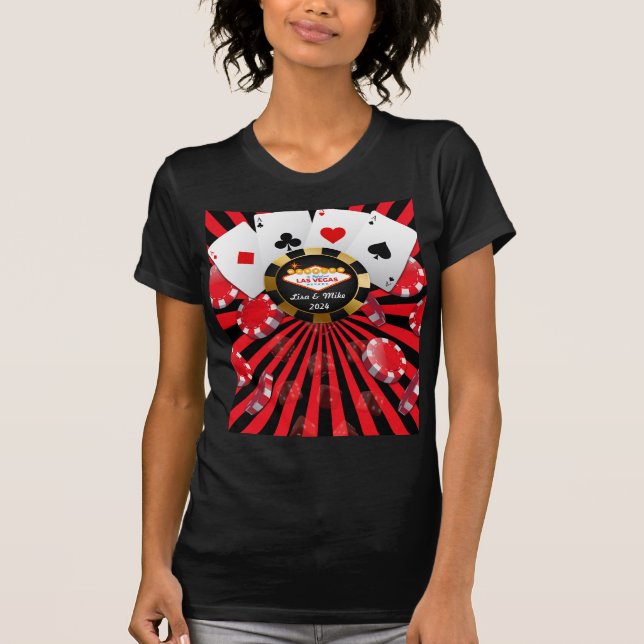 Casado Em Vegas Poker Chip T-Shirt (Frente)