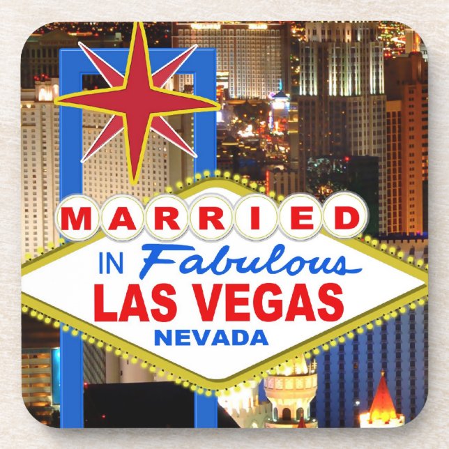 Casados em LAS VEGAS Porta-copos (Frente)
