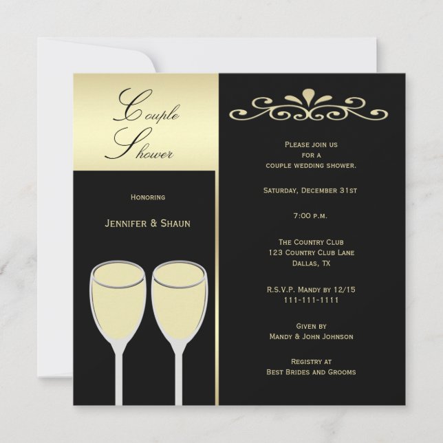 Casais Convites para Chás de casamento (Frente)