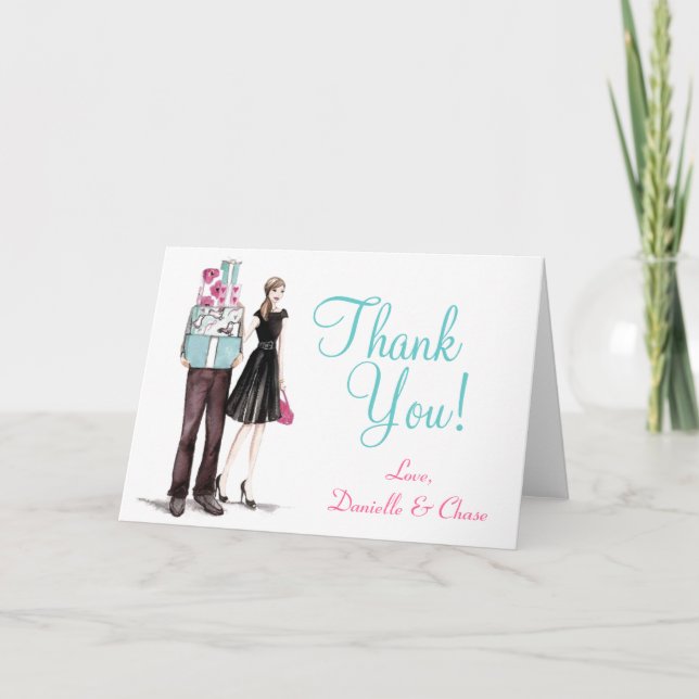 Casais De Casamento Seu Chá Obrigado Cartões (Frente)