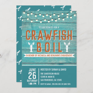 Casais de lagosta Convite à Festa de noivado