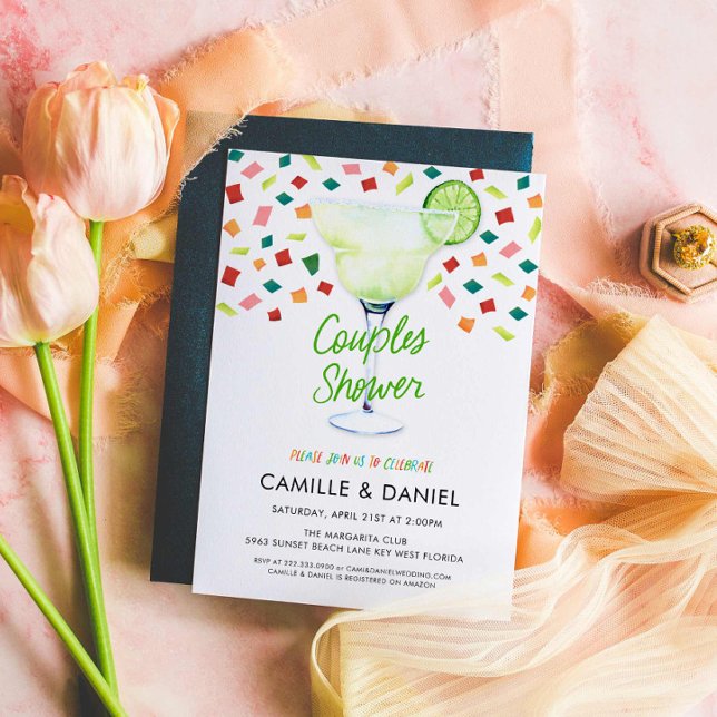 Casais Fiesta Mexicanos Convite para Chá Fiesta (Mexican Fiesta Couples Shower Invitation)