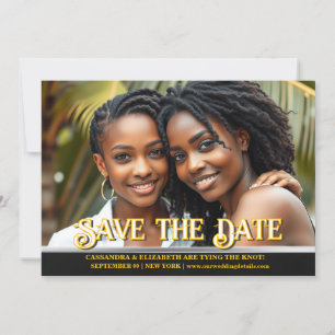 Casais lésbicas gay de anúncio de casamento