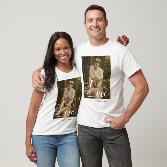 Casais Personalizados Foto T-Shirt Personalizado O (Unissex)