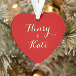 Casais Personalizados Ornamento Cardíaco Acrílico