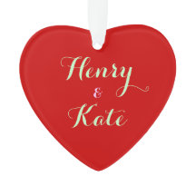 Casais Personalizados Ornamento Cardíaco Acrílico