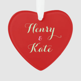Casais Personalizados Ornamento Cardíaco Acrílico