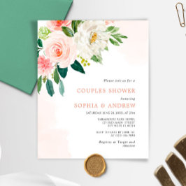 Casais Rosa Rosa Cor-de-rosa-Blush Chá Convite