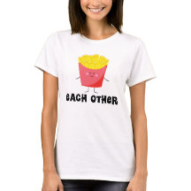 Casais T Camisa Feitas Entre Si Para Burger E Fren