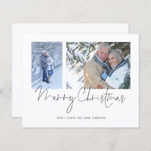 Casal 2 Fotografias Script Merry Christmas Card