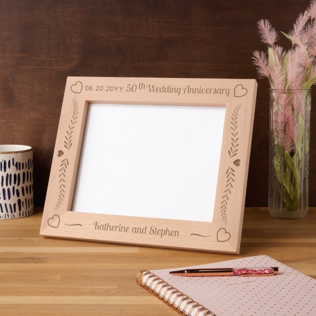 Casal 50º Aniversário de Casamento de Folhas e Cor (Left)