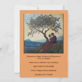 Casal Amoroso Beijando Feliz Convite