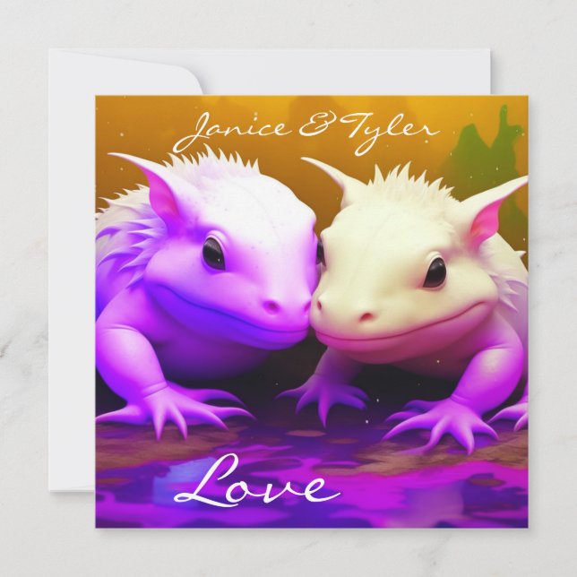 Casal Axolotl personalizado com amor à arte AI (Frente)