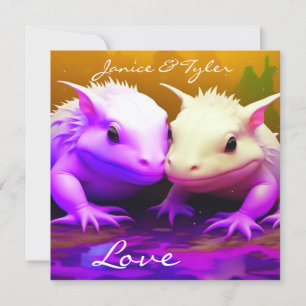 Casal Axolotl personalizado com amor à arte AI