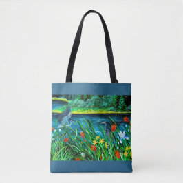Casal azul Heron Tote Bag
