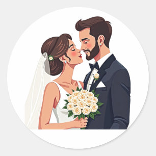 Casal Beijando Feliz Para Sempre Adesivo
