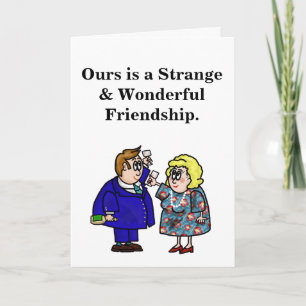 Casal Brincando com Cartão de Saudação de Amizade