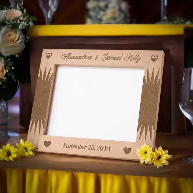 Casal Casamento e Script de Aniversário Wooden (Couple Wedding and Anniversary Script Wooden Etched Frames give for a wedding and anniversary. )