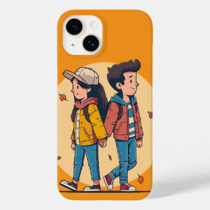 Casal com as mãos caminhando juntas no outono
