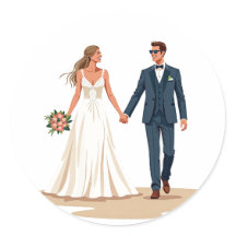 Casal de Casamento com o adesivo