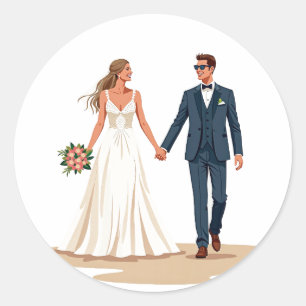Casal de Casamento com o adesivo