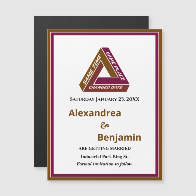 Casal De Casamento Salve A Magnética De Alteração  (Frente/Verso)