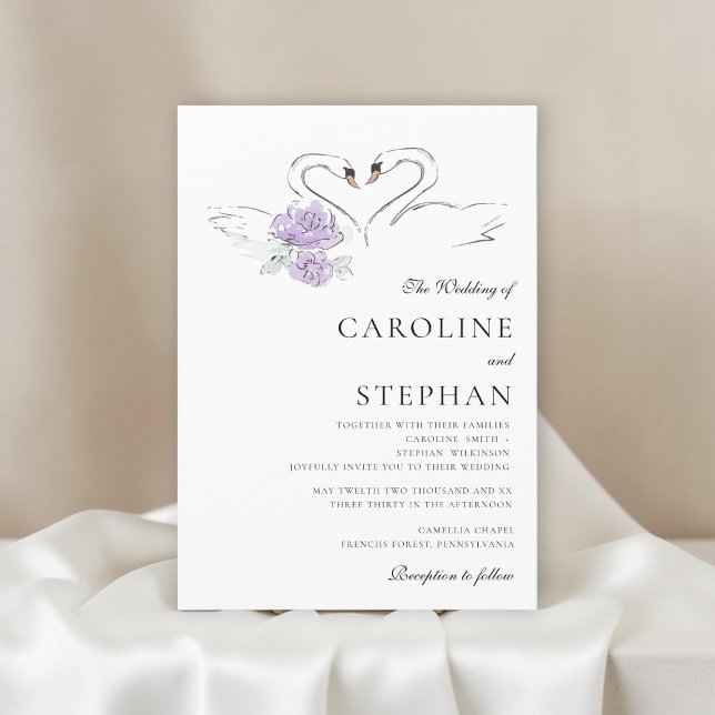 Casal de Cisnes Charmosos em Aquarela Anúncio de C (Criador carregado)