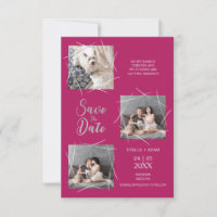 Casal de cor-de-rosa quente com três fotos moderna
