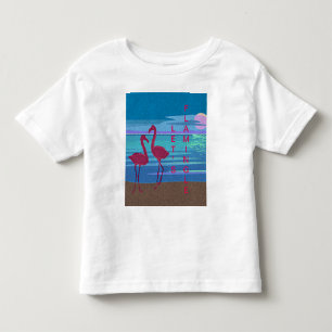 Casal de Flamingo Rosa na Camiseta Sunset Toddler