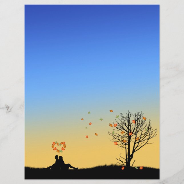 Casal de Folhas de outono em Forma de Coração (Frente)