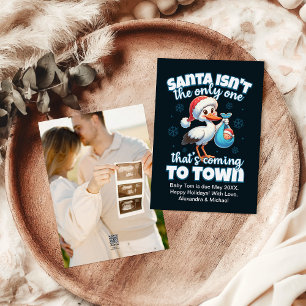 Casal de Foto Anúncio de Gravidez de Natal