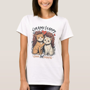 Casal De Gato T-Shirt Cute Romântico Gatinho Adoro