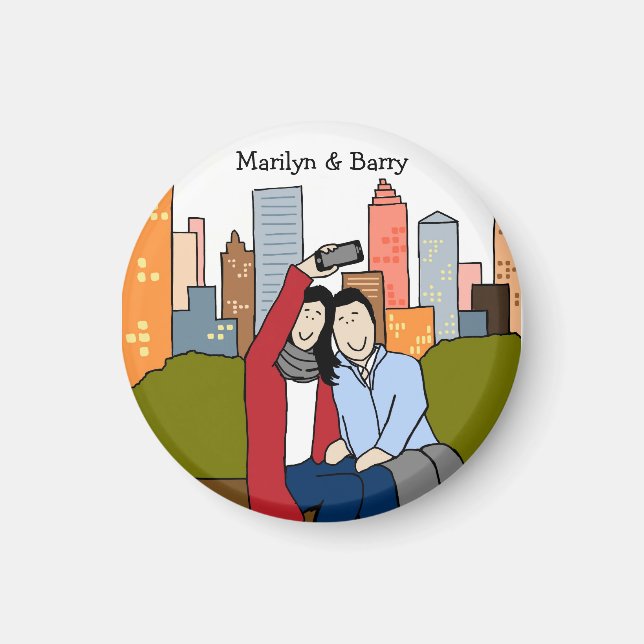 Casal de íman personalizado de desenho animado (Frente)
