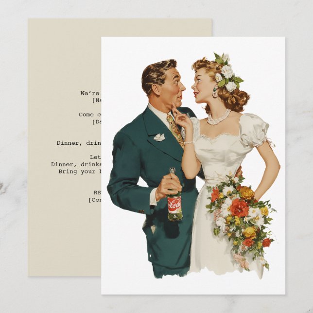 Casal de Noivos Vintage Momento Romântico (Frente/Verso)