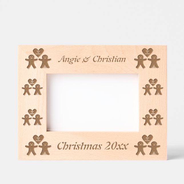Casal de pão de Natal bonito personalizado (Front)