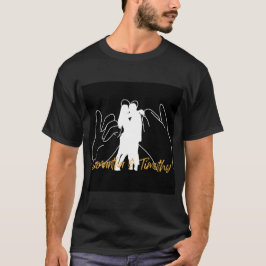 Casal Dia de os namorados Kissing Men T-Shirt Blac
