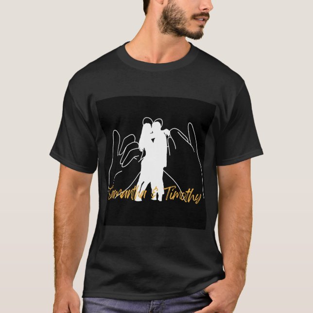 Casal Dia de os namorados Kissing Men T-Shirt Blac (Frente)