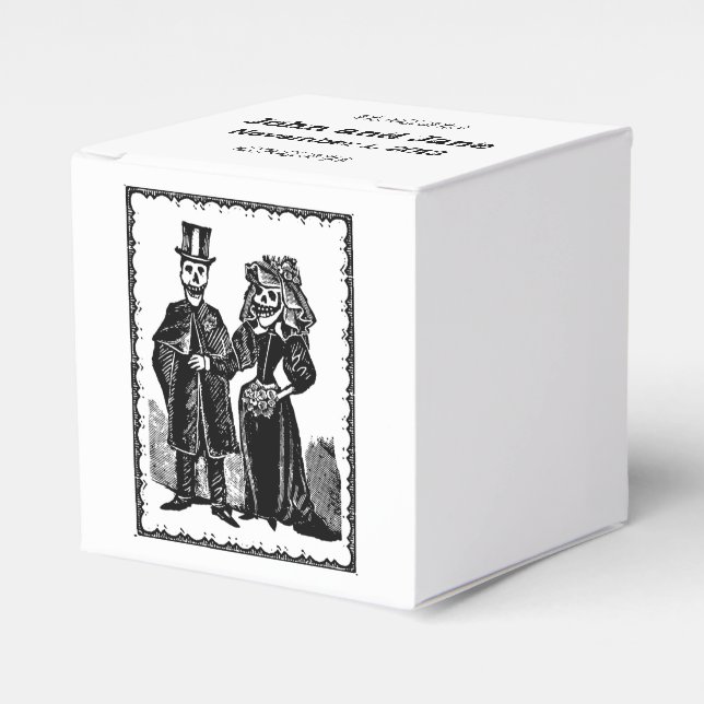 Casal Esqueleto - Caixa de Favor (Personalizar) (Frente)
