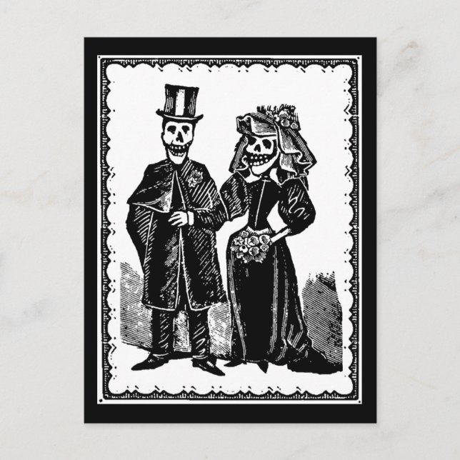 Casal Esqueleto - Cartão Postal (Frente)