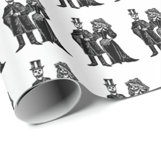 Casal Esqueleto - Papel de embrulho (personalizado